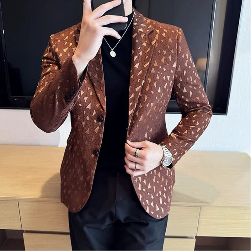 2024 Autumn Luxury Jacquard Suit Jackets For Men Fashion Business Slim Fit Casual Tailcoat Formal Wedding Groom Dress Suit Coat - SHOWLU FASHION STORE