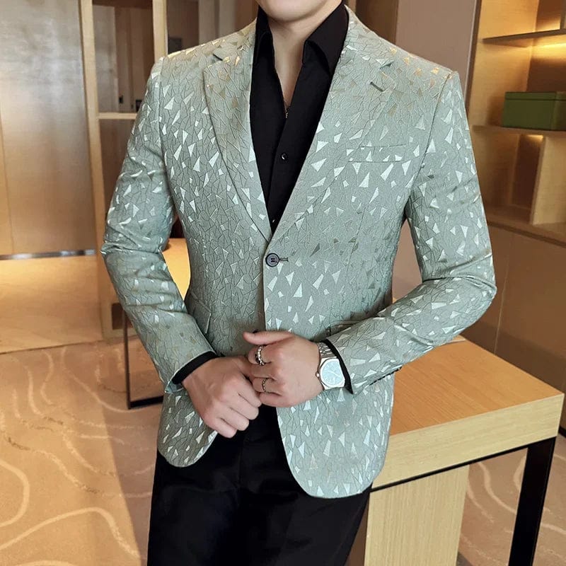 2024 Autumn Luxury Jacquard Suit Jackets For Men Fashion Business Slim Fit Casual Tailcoat Formal Wedding Groom Dress Suit Coat - SHOWLU FASHION STORE