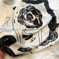 2024 Fashion Luxury Brand 70cm Silk Square Scarf Women Satin Neck Tie Female Hair Bandana Headkerchief Shawl Wrap Hijab Echarpe - SHOWLU FASHION STORE