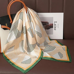 2024 Fashion Luxury Brand 70cm Silk Square Scarf Women Satin Neck Tie Female Hair Bandana Headkerchief Shawl Wrap Hijab Echarpe - SHOWLU FASHION STORE