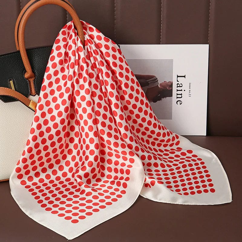 2024 Fashion Luxury Brand 70cm Silk Square Scarf Women Satin Neck Tie Female Hair Bandana Headkerchief Shawl Wrap Hijab Echarpe - SHOWLU FASHION STORE