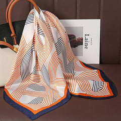 2024 Fashion Luxury Brand 70cm Silk Square Scarf Women Satin Neck Tie Female Hair Bandana Headkerchief Shawl Wrap Hijab Echarpe - SHOWLU FASHION STORE