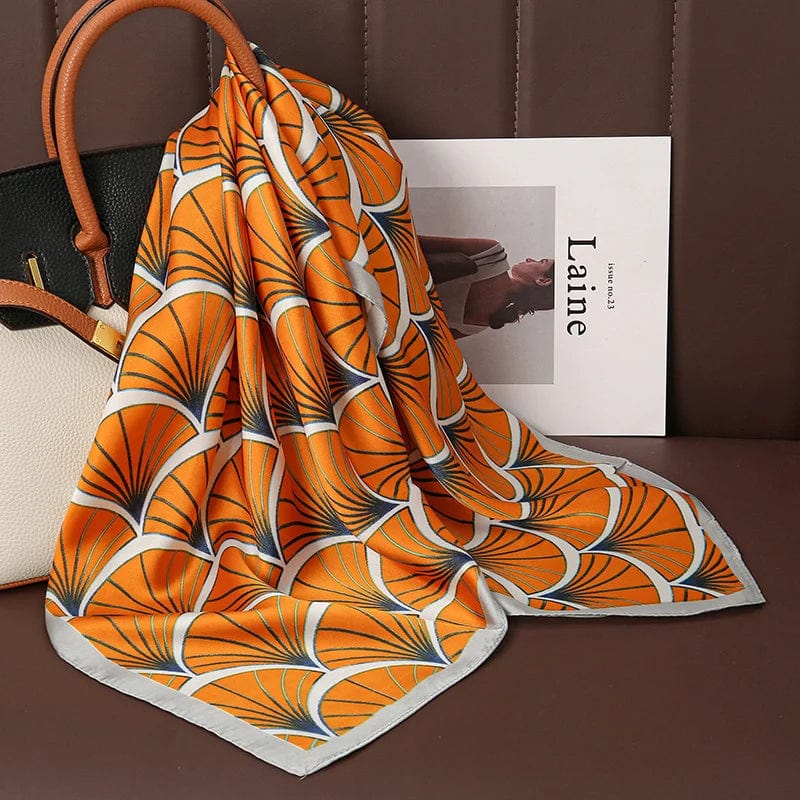 2024 Fashion Luxury Brand 70cm Silk Square Scarf Women Satin Neck Tie Female Hair Bandana Headkerchief Shawl Wrap Hijab Echarpe - SHOWLU FASHION STORE