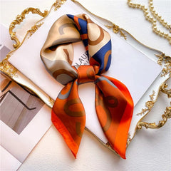 2024 Fashion Luxury Brand 70cm Silk Square Scarf Women Satin Neck Tie Female Hair Bandana Headkerchief Shawl Wrap Hijab Echarpe - SHOWLU FASHION STORE