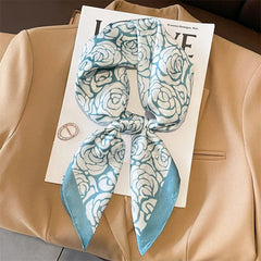 2024 Fashion Luxury Brand 70cm Silk Square Scarf Women Satin Neck Tie Female Hair Bandana Headkerchief Shawl Wrap Hijab Echarpe - SHOWLU FASHION STORE