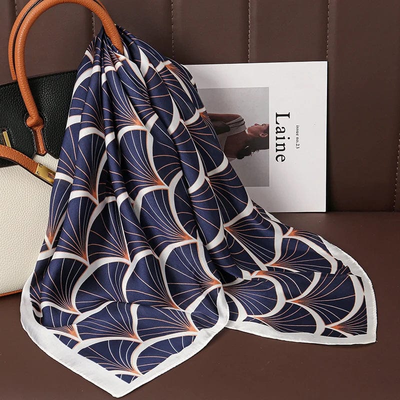 2024 Fashion Luxury Brand 70cm Silk Square Scarf Women Satin Neck Tie Female Hair Bandana Headkerchief Shawl Wrap Hijab Echarpe - SHOWLU FASHION STORE