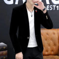 Men's slim-fit smart casual blazer by Showlu Fashion, autumn suit jacket with tailored fit, stylish British-inspired design.