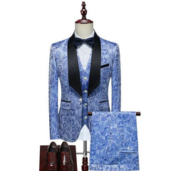 2024 Men's Evening Dress Bridegroom Suit (suit + Vest + Trousers) British Wedding Business Casual Fashion Three - piece Set M - 6XL - SHOWLU FASHION STORE