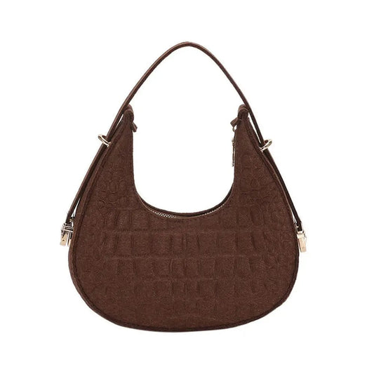 2024 New Alligator Pattern Shoulder Bags For Women Small Handle Underarm Bag Clutch Crescent Saddle Bag Handbag Dumplings Bag - SHOWLU FASHION STORE