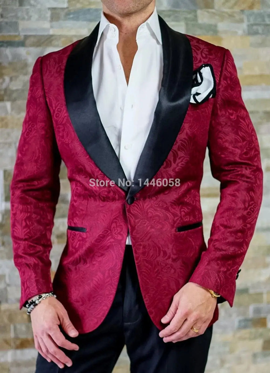 2024 New Arrival White Paisley Mens Suits Groom Tuxedos Groomsmen Wedding Party Dinner Best Man Suits (Coat+Pants+Bow) - SHOWLU FASHION STORE