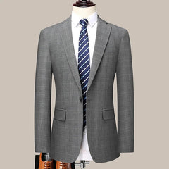 2024 New Fashion Business Casual Suit (suit + Trousers) Wedding Trend Checkered Handsome Boutique Two - piece Set Polyester - SHOWLU FASHION STORE