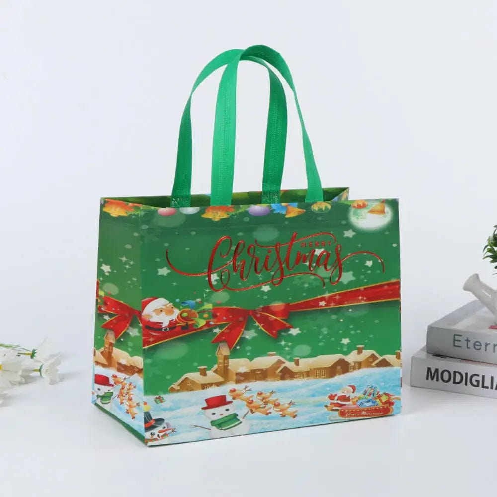 2024 New in Christmas Gift Bags Cartoon Cute Santa Elk Snowman Printing Non Woven Handbag Hot Pressing Wholesale Party Supplies - SHOWLU FASHION STORE