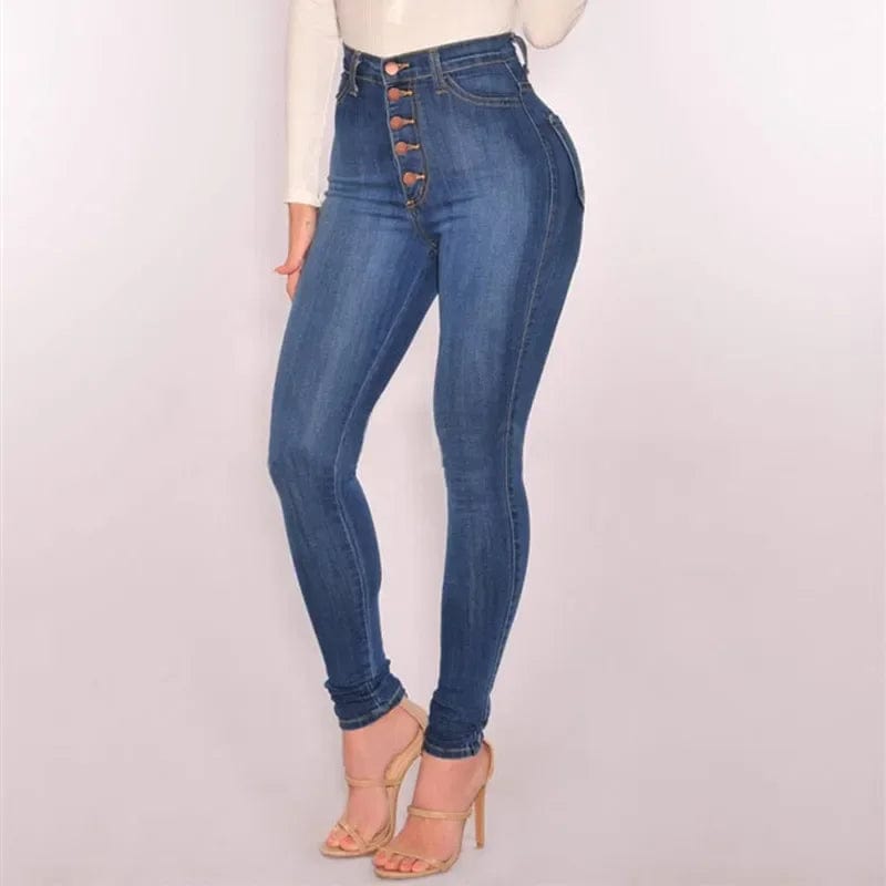 2024 New Jeans For Women High Waist Push Up Jeans High Elastic Stretch Ladies Mom Jeans Female Washed Denim Skinny Pencil Pants - SHOWLU FASHION STORE