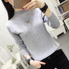 2024 NEW Winter Women Cashmere Sweater Half - high Collar Pullover Bottom Knit Sweater Short Style In Autumn And Winter Sweater - SHOWLU FASHION STORE