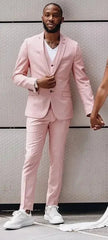 2024 Pink Summer Formal Wedding Elegant Men Suit Groom Tuxedo Prom Slim Fit Blazer Hombre High Quality Custom 3 Piece Set - SHOWLU FASHION STORE