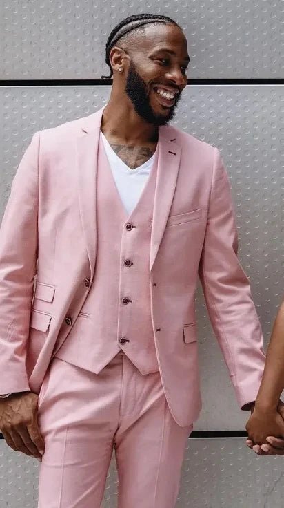 2024 Pink Summer Formal Wedding Elegant Men Suit Groom Tuxedo Prom Slim Fit Blazer Hombre High Quality Custom 3 Piece Set - SHOWLU FASHION STORE