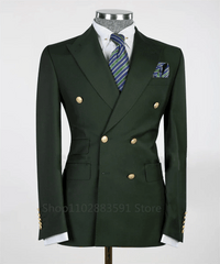 2024 Suit For Mens Groom's Wedding 1 Pieces Slim Fit Blazer Wide Shawl Lapel Luxury Men Suit Custom Made Tuxedo Gold Button - SHOWLU FASHION STORE