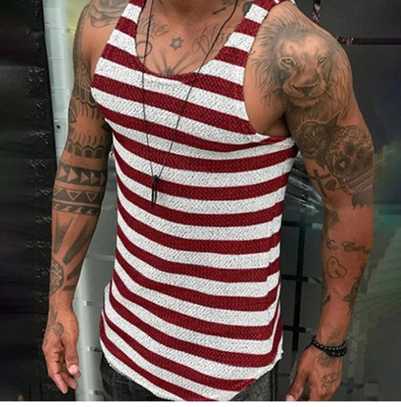 2024 Summer Men's Solid Sleeveless Knit Vest Fashion New Hollow Out Design Sport Tops Male Casual Fitness Tank Tops Gym Hombre - SHOWLU FASHION STORE