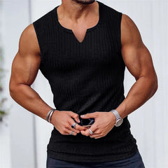 2024 Summer new men V - neck Vest stripe gym Tank top Men Fitness sleeveless shirt Sports Undershirt Gyms clothing Training vest - SHOWLU FASHION STORE