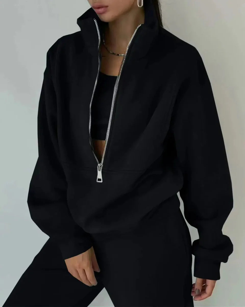 Shuangfuxiang women's knit tracksuit set by SHOWLU FASHION STORE, stylish and warm two-piece sports suit for autumn and winter.