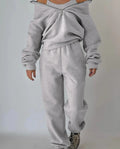 Shuangfuxiang women's knit tracksuit set by SHOWLU FASHION, stylish warm two-piece sports suit for autumn and winter wear.