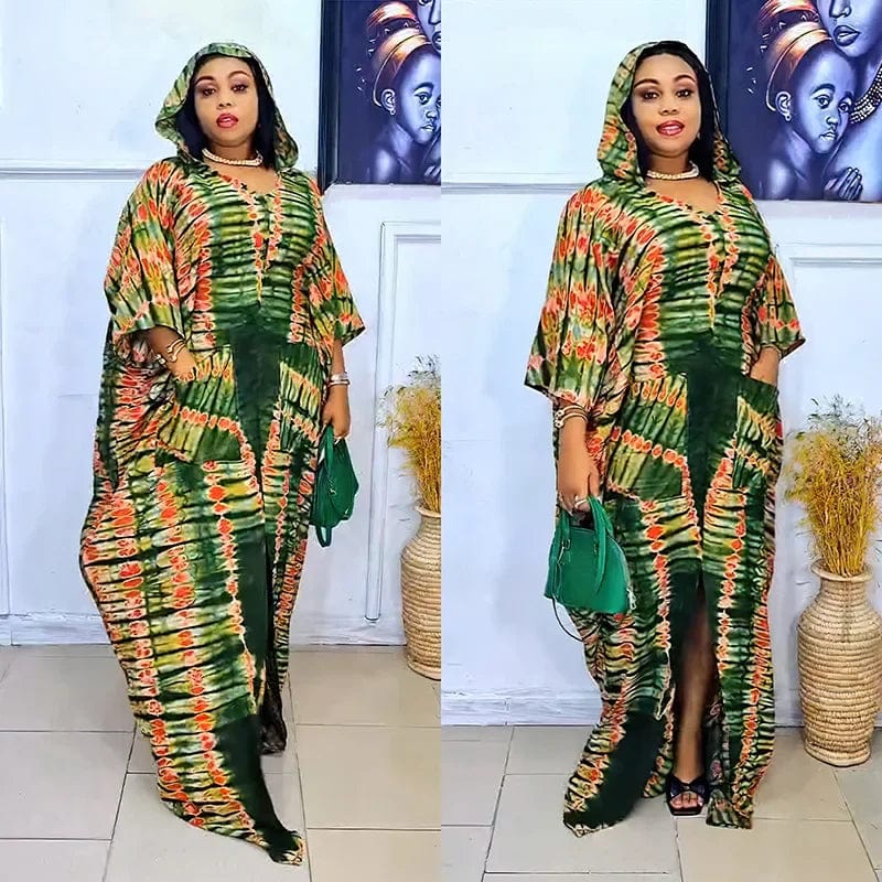 African Dashiki Ankara Maxi Dress by SHOWLU FASHION STORE, traditional Muslim kaftan with vibrant colorful patterns.