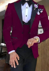 2025 Latest Pink Men Suit For Men Business Suits Casual Suits Terno Masculino Men Clothing Groom Tuxedos 3PCS(Blazer+Pants+Vest) - SHOWLU FASHION STORE