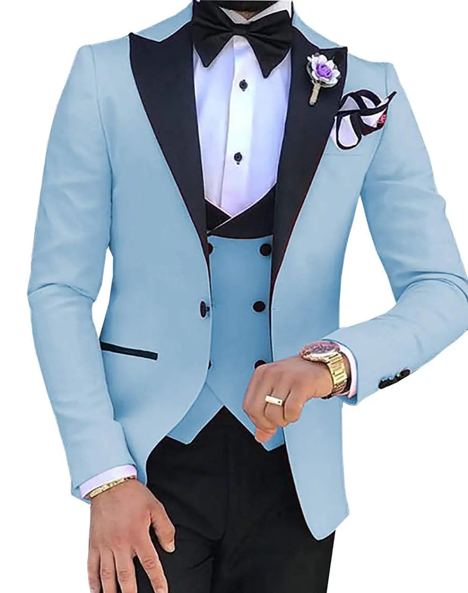 2025 Latest Pink Men Suit For Men Business Suits Casual Suits Terno Masculino Men Clothing Groom Tuxedos 3PCS(Blazer+Pants+Vest) - SHOWLU FASHION STORE