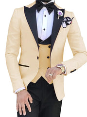 2025 Latest Pink Men Suit For Men Business Suits Casual Suits Terno Masculino Men Clothing Groom Tuxedos 3PCS(Blazer+Pants+Vest) - SHOWLU FASHION STORE