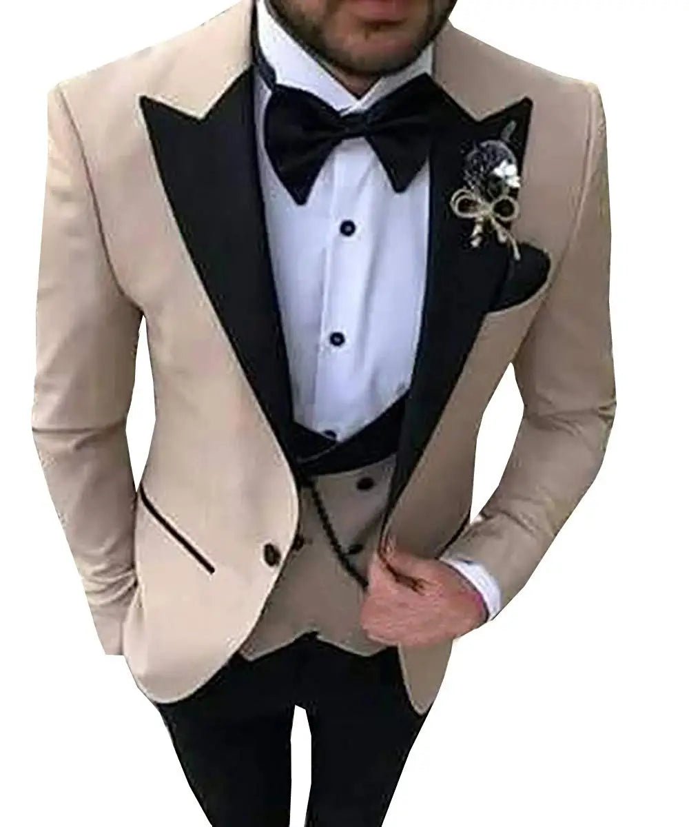 2025 Latest Pink Men Suit For Men Business Suits Casual Suits Terno Masculino Men Clothing Groom Tuxedos 3PCS(Blazer+Pants+Vest) - SHOWLU FASHION STORE