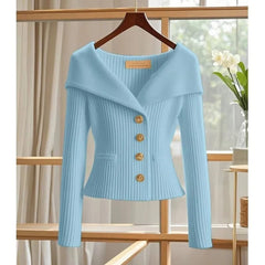 2025 Spring Autumn New Women Short Cardigan Sweater High Quality Chic Long Sleeve Casual Knitwear Female Bottoming Shirts Tops - SHOWLU FASHION STORE