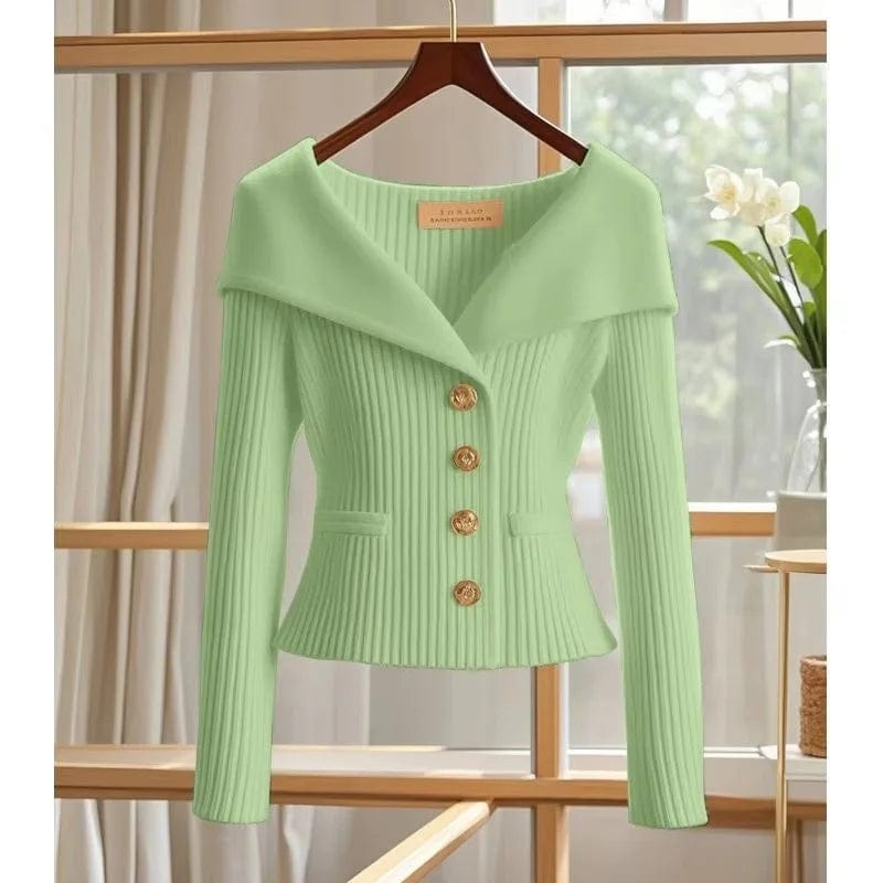 2025 Spring Autumn New Women Short Cardigan Sweater High Quality Chic Long Sleeve Casual Knitwear Female Bottoming Shirts Tops - SHOWLU FASHION STORE