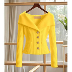 2025 Spring Autumn New Women Short Cardigan Sweater High Quality Chic Long Sleeve Casual Knitwear Female Bottoming Shirts Tops - SHOWLU FASHION STORE