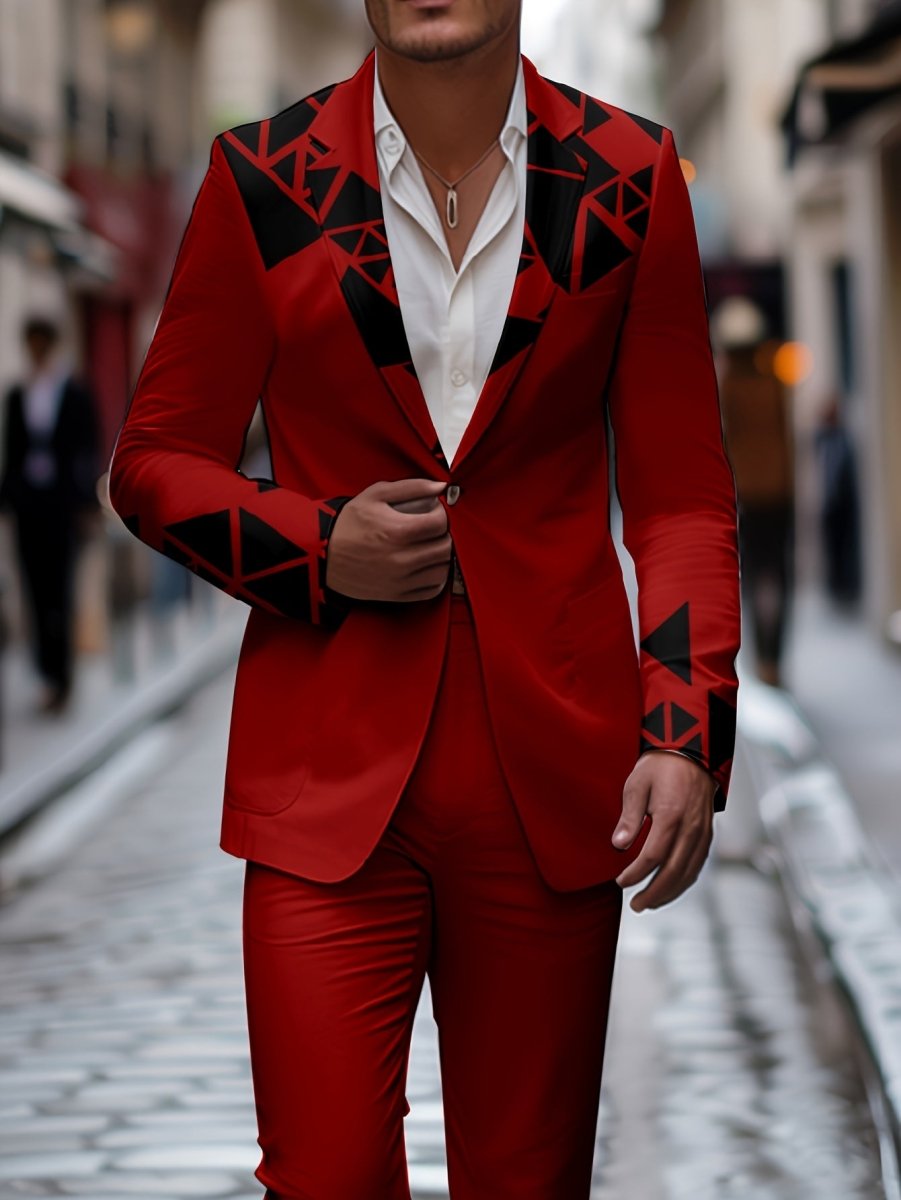 Men's SHOWLU FASHION slim fit striped suit jacket with vintage nightclub style, featuring bold stripe patterns for special occasions.