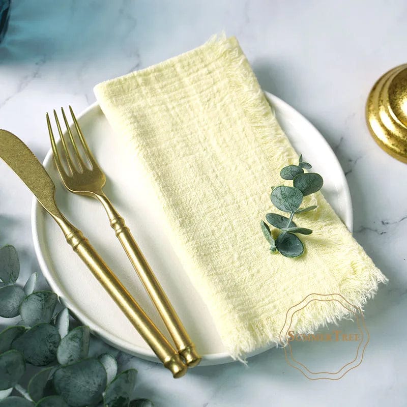 Set of 20 Summertree cotton gauze tea towels with rustic retro design, 41x41cm, ideal for kitchen, wedding, or dinner table decor.