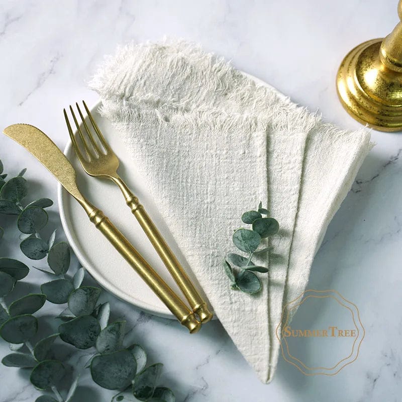 Set of 20 Showlu Fashion Cotton Gauze Napkins, 41x41cm, rustic retro tea towels for kitchen, wedding, or dinner table decor.