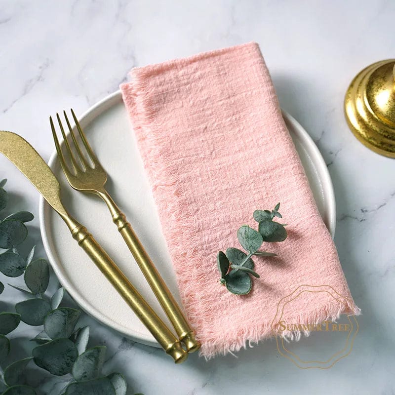Set of 20 Summertree Cotton Gauze Napkins, rustic retro tea towels, 41x41cm, ideal for kitchen, wedding, or holiday table decor.