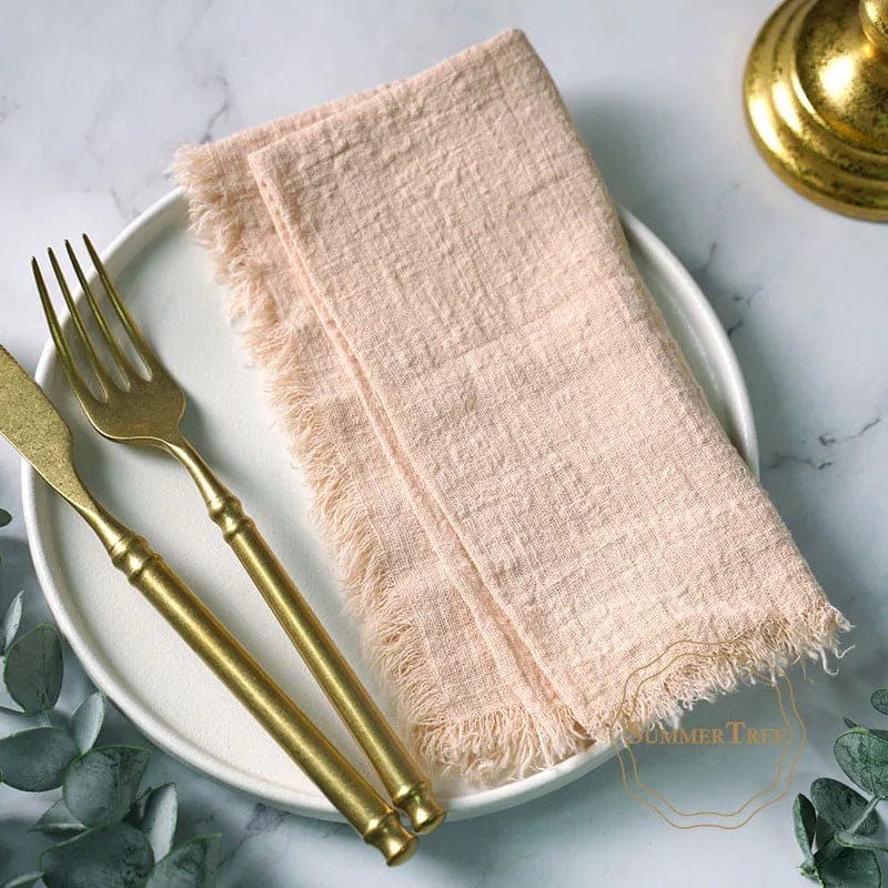 Set of 20 Summertree Cotton Gauze Napkins, rustic retro tea towels, 41x41cm, ideal for kitchen, wedding, or holiday table decor.