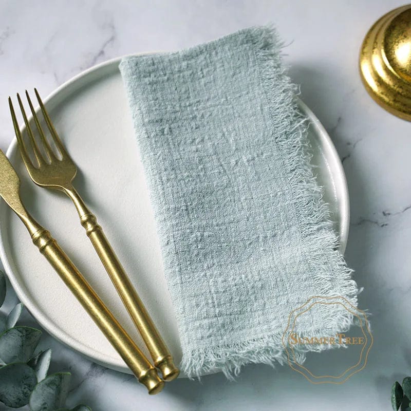 Set of 20 Summertree Cotton Gauze Napkins, rustic retro tea towels, 41x41cm cotton cloth for kitchen, wedding, and festive table decor.