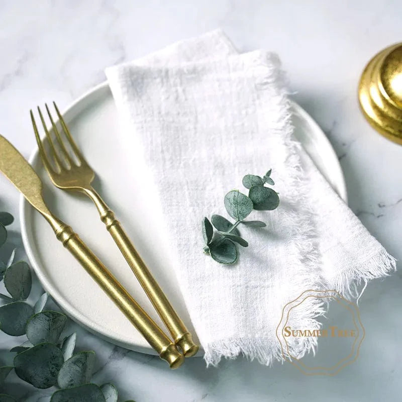 Set of 20 Summertree Cotton Gauze Napkins, rustic 41x41cm tea towels for kitchen, wedding, or holiday table decor.
