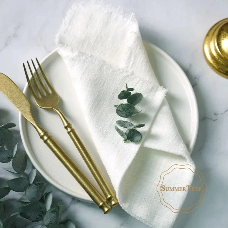 Set of 20 Summertree cotton gauze napkins featuring rustic retro design, ideal for kitchen, wedding, or dinner table decoration.