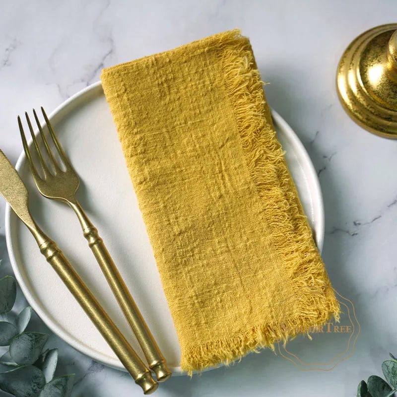 20PCS Napkins 41x41CM Cotton Cloth Gauze Retro Burr Rustic Kitchen Tea Towel Wedding Party Dinner Christmas Napkin Table Decor - SHOWLU FASHION STORE