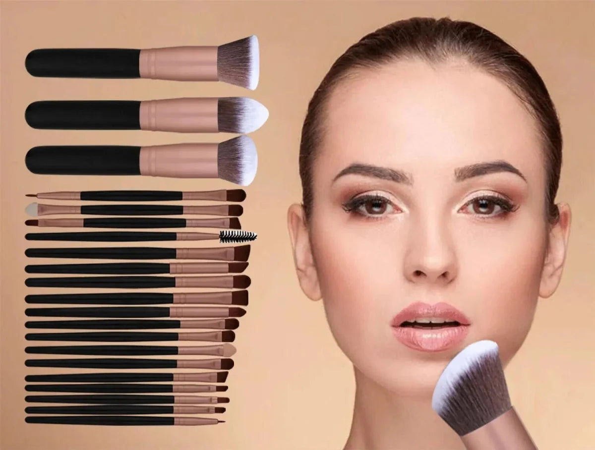 Rose gold BS-MALL 22-piece makeup brush set with premium synthetic bristles, including face and eye makeup brushes.
