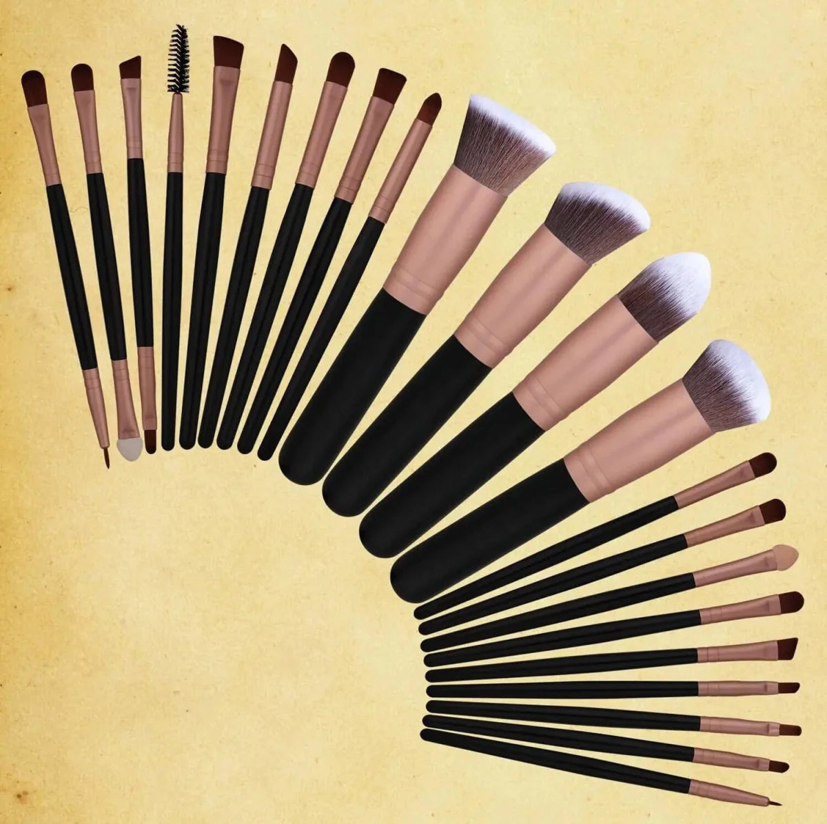 Showlu Fashion BS-MALL 22-piece rose gold makeup brush set with premium synthetic bristles for flawless cosmetic application.