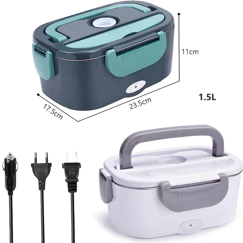Showlu 2-in-1 electric lunch box with stainless steel container, leakproof design, for home, car, and travel heating.