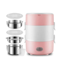 220V 110V Stainless Steel Mini Rice Cooker Heater portable Home Workplace Electric Heated Lunch Box Large Food Warmer Container - SHOWLU FASHION STORE