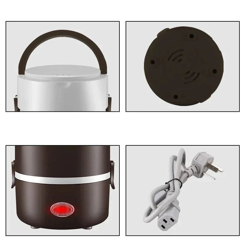 SHOWLU stainless steel mini rice cooker and lunch box, portable electric food warmer for home and workplace use