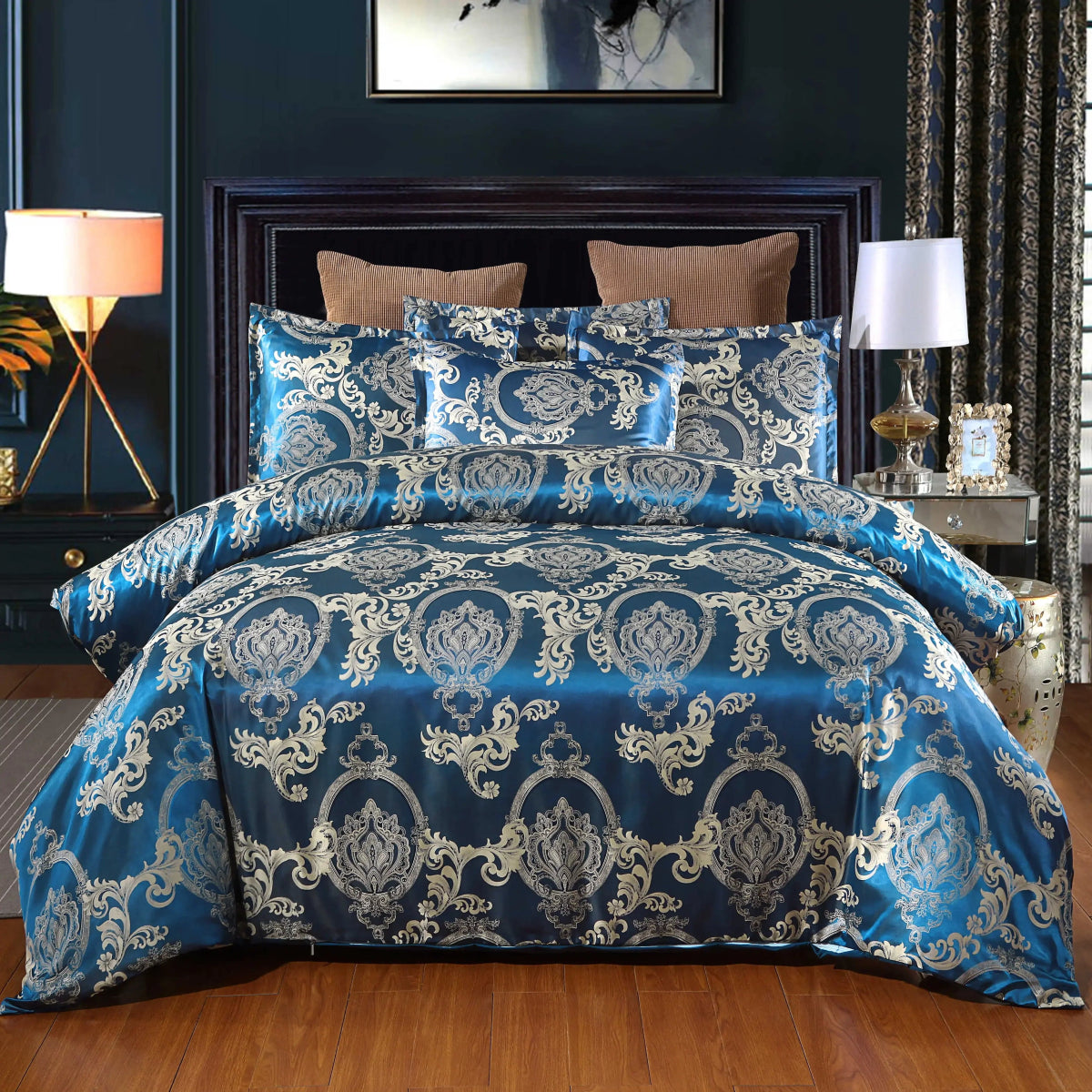 2/3Pcs Set of Light Luxury Bedding Home Textile European Satin Jacquard Bedding Set Duvet Cover Pillowcase Juego De Ropa De Cama - SHOWLU FASHION STORE