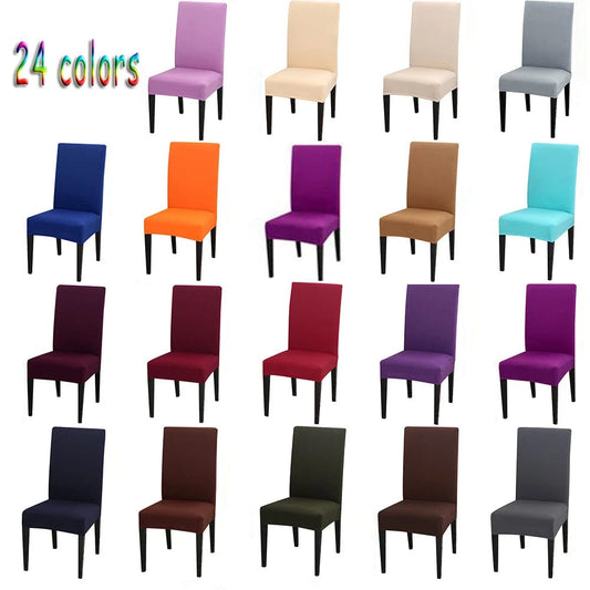 24 Color Chair Cover Spandex Stretch Elastic Slipcovers Solid Color Chair Covers For Dining Room Kitchen Wedding Banquet Hotel - SHOWLU FASHION STORE