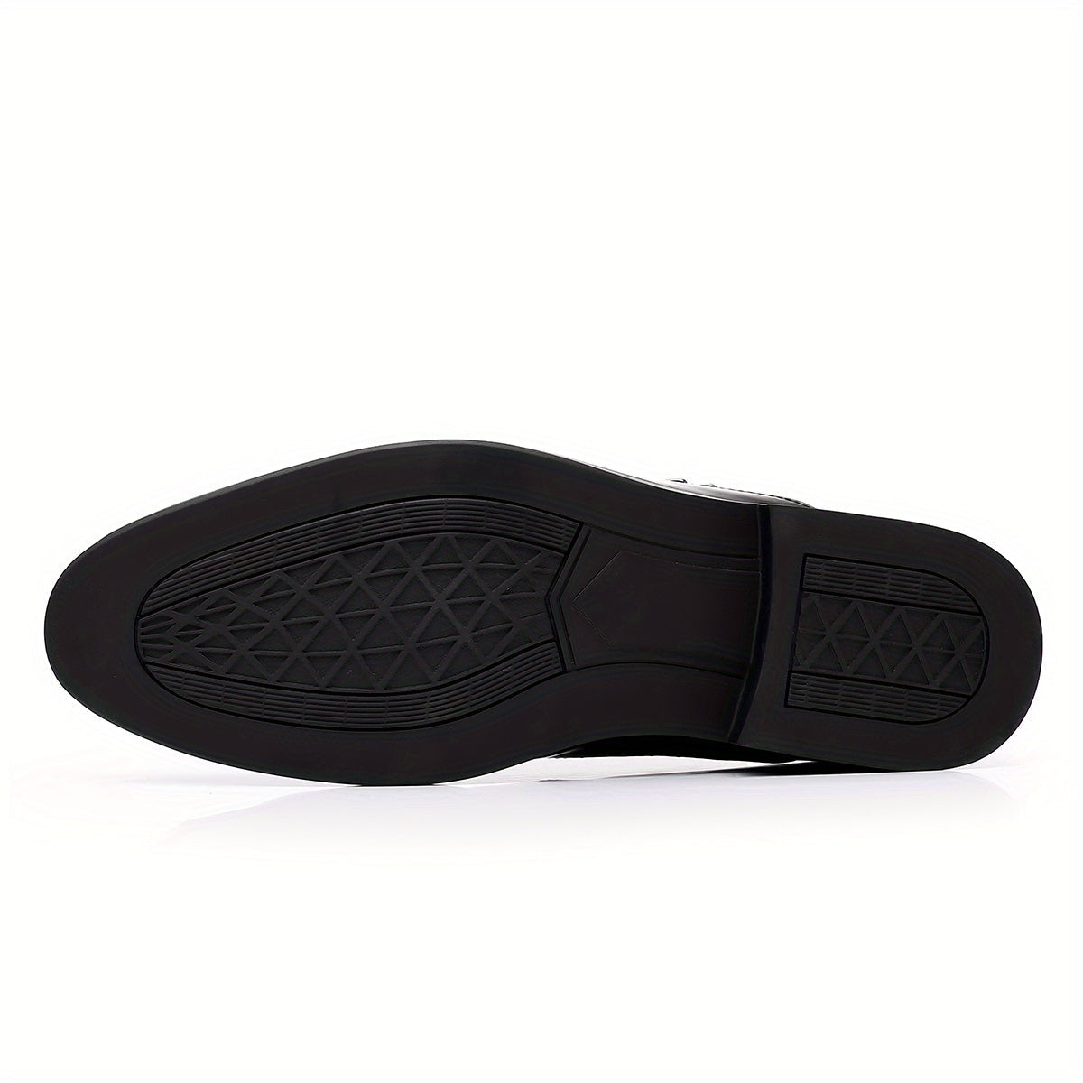 Brown SHOWLU men's business casual loafers with slip-on design and rubber sole, ideal for professional and casual wear.
